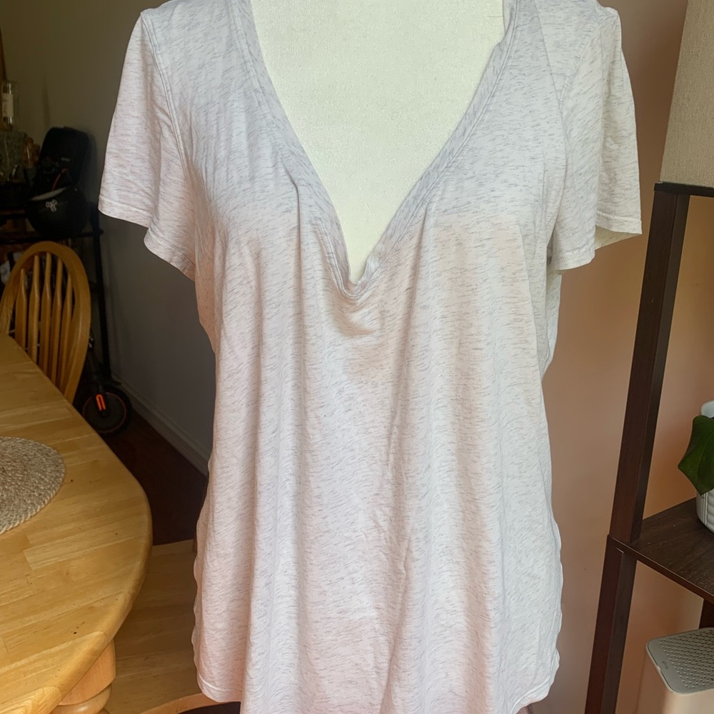 Light Gray V-Neck Women’s Top